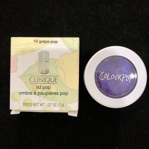 CLINIQUE lid pop eyeshadow(#10 grape) & COLOURPOP shadow in LACE
